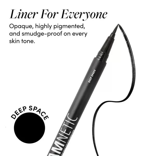 Glamnetic Felt Tip Magnetic Eyeliner - Deep Space 0.025 fl oz | Soo Future! Black Waterproof Liquid Liner, All-Day Hold for Magnetic Eyelashes, Sweatproof, Paraben-Free