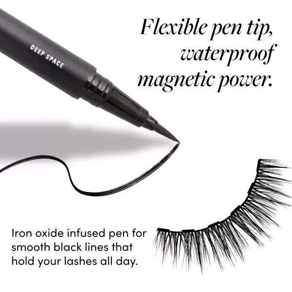 Glamnetic Felt Tip Magnetic Eyeliner - Deep Space 0.025 fl oz | Soo Future! Black Waterproof Liquid Liner, All-Day Hold for Magnetic Eyelashes, Sweatproof, Paraben-Free