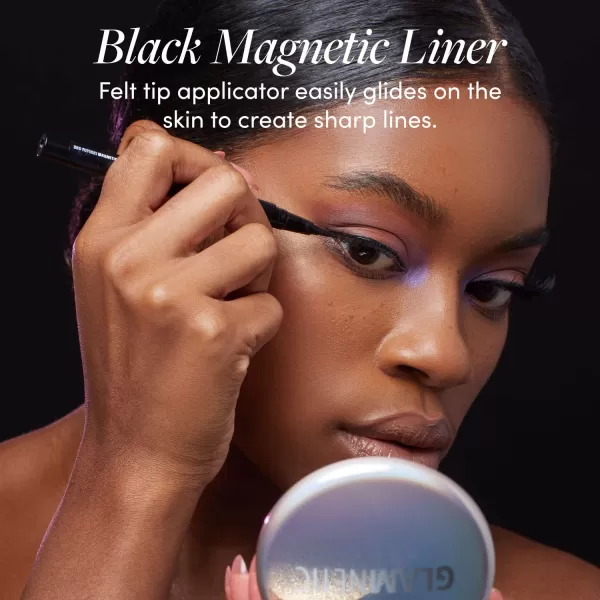 Glamnetic Felt Tip Magnetic Eyeliner - Deep Space 0.025 fl oz | Soo Future! Black Waterproof Liquid Liner, All-Day Hold for Magnetic Eyelashes, Sweatproof, Paraben-Free