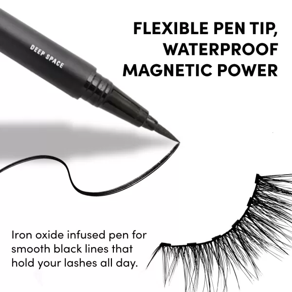 Glamnetic Felt Tip Magnetic Eyeliner - Deep Space 0.025 fl oz | Soo Future! Black Waterproof Liquid Liner, All-Day Hold for Magnetic Eyelashes, Sweatproof, Paraben-Free