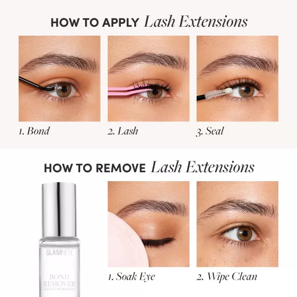 Glamnetic Lash Extension Kit | AM to PM | Professional At Home False Eyelash Extension Kit | Salon-Quality, High Volume, Faux Mink Lashes