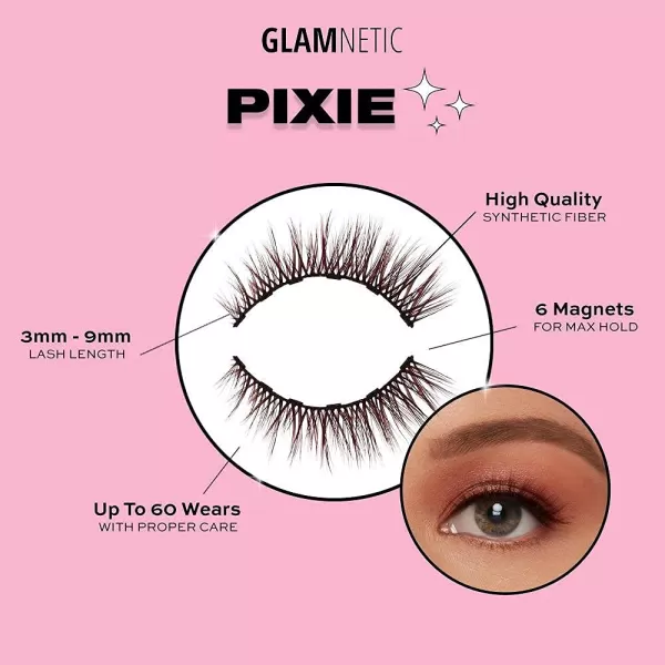 Glamnetic Magnetic Eyelashes - Imagine | Brown Lashes Short Magnetic Lashes, 60 Wears Reusable Natural Eyelashes Wispy Cute Natural Look, Brown Eyelash - 1 Pair