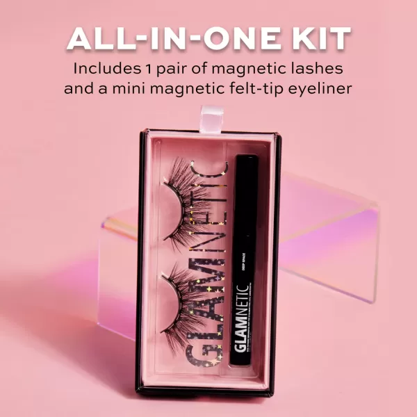 Glamnetic Magnetic Eyelashes Lash Kit | Virgo + Magnetic Eyeliner Pen Lashes Pack, Dramatic Long Eyelash Kit, Reusable up to 60 times - 1 pair + liner