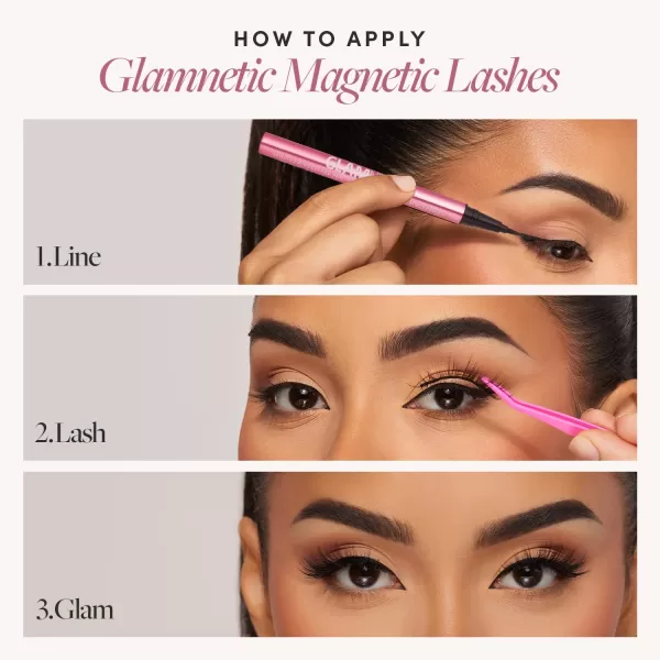 Glamnetic Magnetic Eyelashes Lash Kit | Virgo + Magnetic Eyeliner Pen Lashes Pack, Dramatic Long Eyelash Kit, Reusable up to 60 times - 1 pair + liner