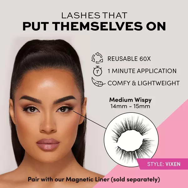 Glamnetic Magnetic Eyelashes - VIP | Long Magnetic Lashes, 60 Wears Reusable High Volume Faux Mink Lashes, Dramatic, Round - 1 Pair