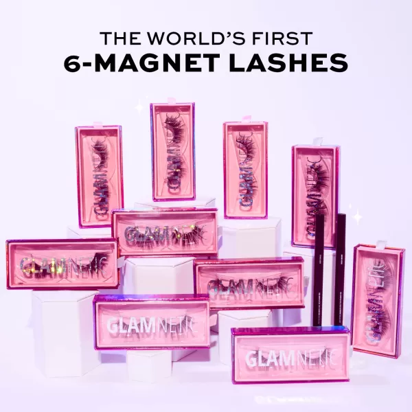 Glamnetic Magnetic Eyelashes - VIP | Long Magnetic Lashes, 60 Wears Reusable High Volume Faux Mink Lashes, Dramatic, Round - 1 Pair