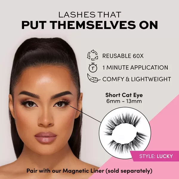 Glamnetic Magnetic Eyelashes - VIP | Long Magnetic Lashes, 60 Wears Reusable High Volume Faux Mink Lashes, Dramatic, Round - 1 Pair