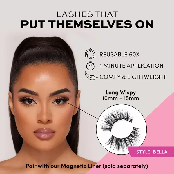 Glamnetic Magnetic Eyelashes - VIP | Long Magnetic Lashes, 60 Wears Reusable High Volume Faux Mink Lashes, Dramatic, Round - 1 Pair