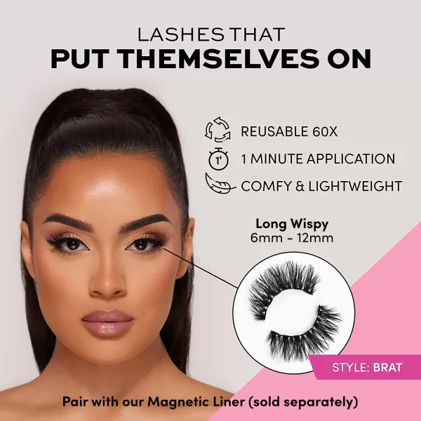 Glamnetic Magnetic Eyelashes - VIP | Long Magnetic Lashes, 60 Wears Reusable High Volume Faux Mink Lashes, Dramatic, Round - 1 Pair