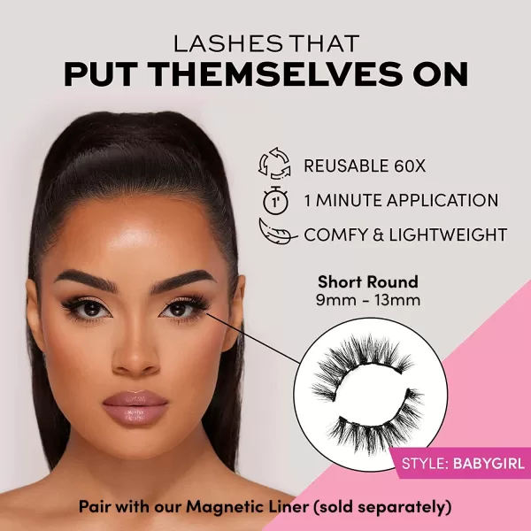 Glamnetic Magnetic Eyelashes - VIP | Long Magnetic Lashes, 60 Wears Reusable High Volume Faux Mink Lashes, Dramatic, Round - 1 Pair