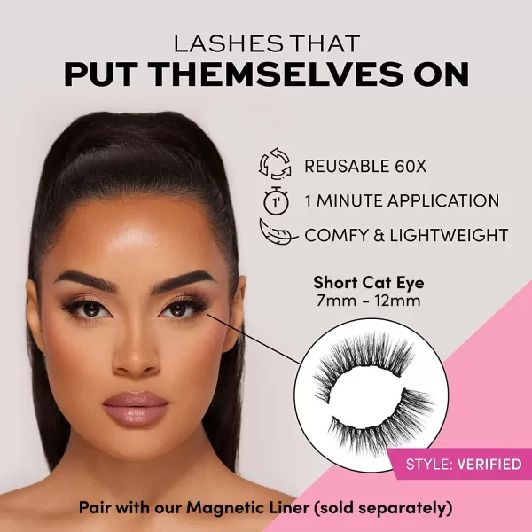 Glamnetic Magnetic Eyelashes - VIP | Long Magnetic Lashes, 60 Wears Reusable High Volume Faux Mink Lashes, Dramatic, Round - 1 Pair