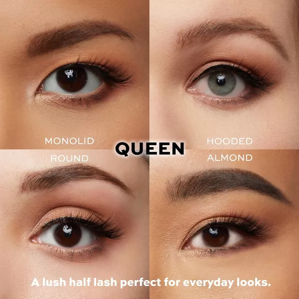 Glamnetic Magnetic Half Lashes - Princess | Natural Looking Half Lash Set, Short Cat Eye Flared, 6-Magnet Band, Reusable Eyelashes Small Eyes, Up to 60 Wears - 1 Pair