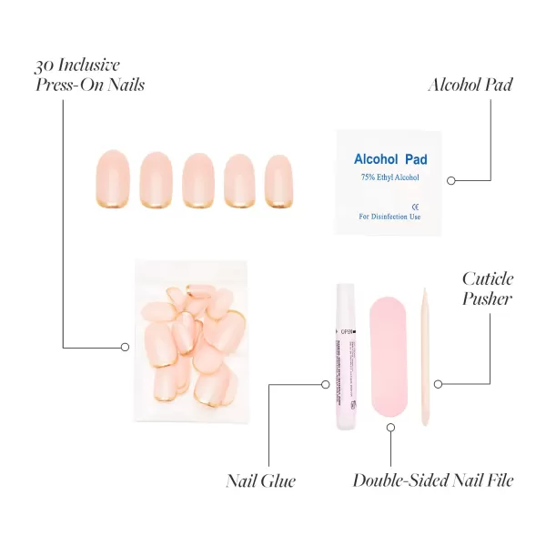 Glamnetic Press On Nails - Baby Blues | Short Almond, Pastel Blue Nails with a Mesmerizing Metallic Finish | 15 Sizes - 30 Nail Kit with Glue