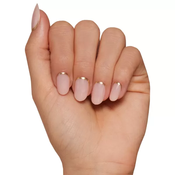 Glamnetic Press On Nails - Baby Blues | Short Almond, Pastel Blue Nails with a Mesmerizing Metallic Finish | 15 Sizes - 30 Nail Kit with Glue