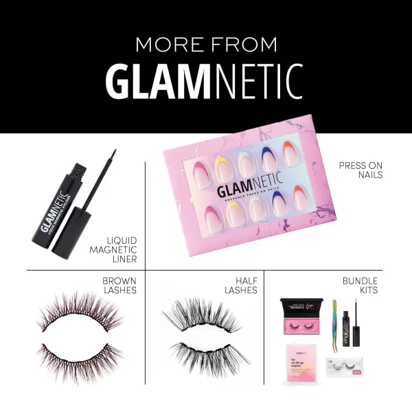 Glamnetic Press On Nails - Baby Blues | Short Almond, Pastel Blue Nails with a Mesmerizing Metallic Finish | 15 Sizes - 30 Nail Kit with Glue