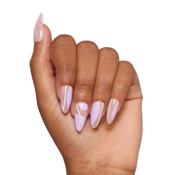 Glamnetic Press On Nails - Baby Blues | Short Almond, Pastel Blue Nails with a Mesmerizing Metallic Finish | 15 Sizes - 30 Nail Kit with Glue