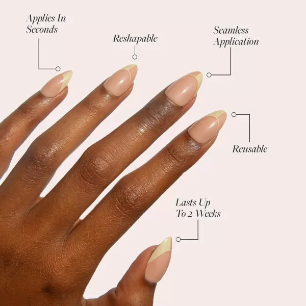 Glamnetic Press On Nails - Baby Blues | Short Almond, Pastel Blue Nails with a Mesmerizing Metallic Finish | 15 Sizes - 30 Nail Kit with Glue