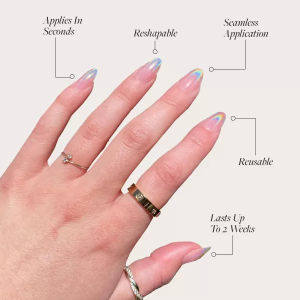 Glamnetic Press On Nails - Bubble Gum Glaze | Short Almond Pink French Tip Nails with a Glaze Finish | 15 Sizes - 30 Nail Kit with Glue