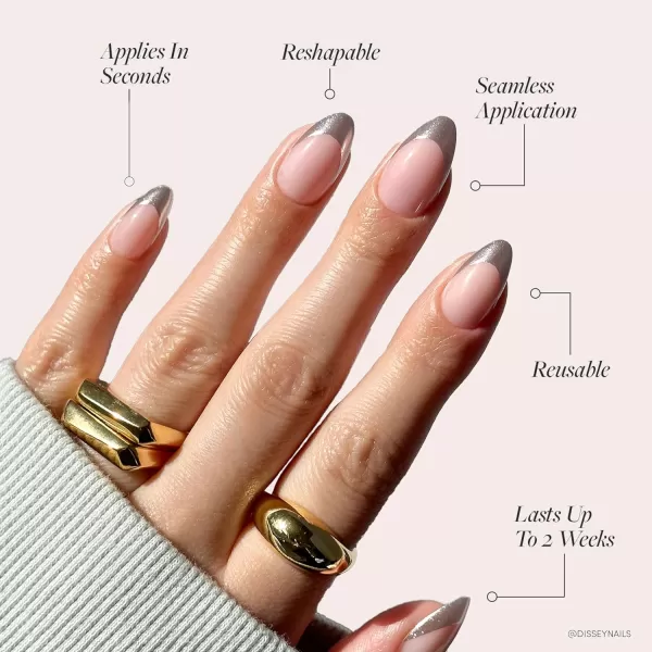 Glamnetic Press On Nails - Bubble Gum Glaze | Short Almond Pink French Tip Nails with a Glaze Finish | 15 Sizes - 30 Nail Kit with Glue