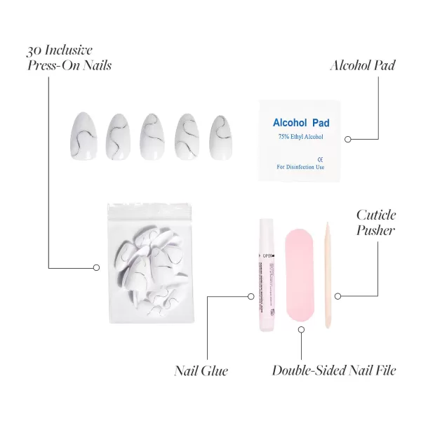 Glamnetic Press On Nails - Bubble Gum Glaze | Short Almond Pink French Tip Nails with a Glaze Finish | 15 Sizes - 30 Nail Kit with Glue