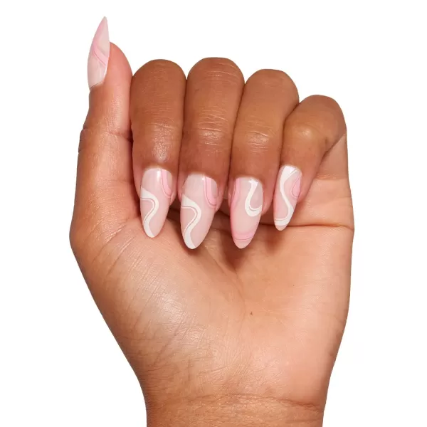 Glamnetic Press On Nails - Bubble Gum Glaze | Short Almond Pink French Tip Nails with a Glaze Finish | 15 Sizes - 30 Nail Kit with Glue