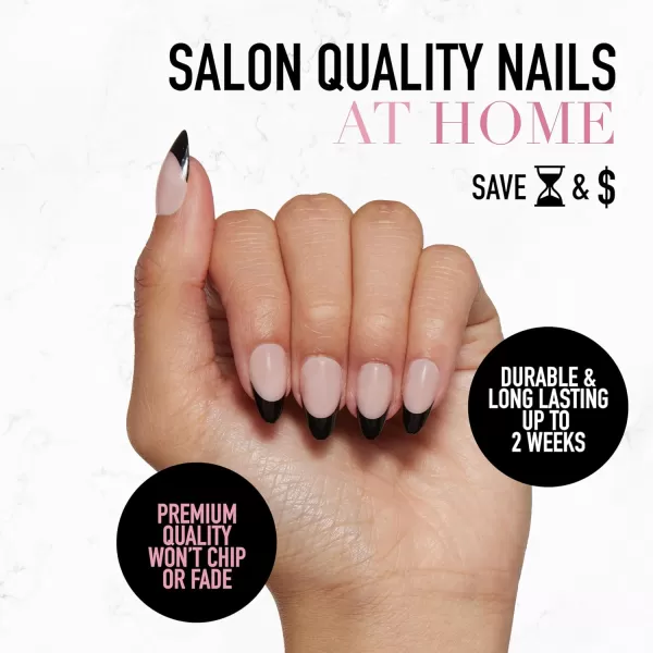 Glamnetic Press On Nails - Bubble Gum Glaze | Short Almond Pink French Tip Nails with a Glaze Finish | 15 Sizes - 30 Nail Kit with Glue