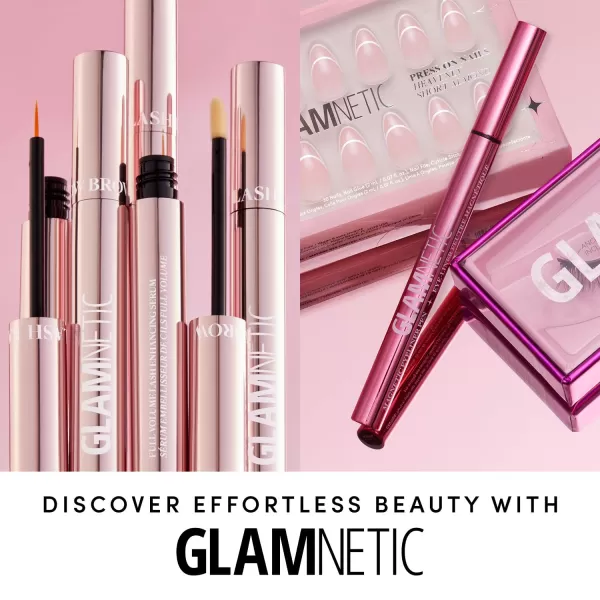 Glamnetic Press On Nails - Bubble Gum Glaze | Short Almond Pink French Tip Nails with a Glaze Finish | 15 Sizes - 30 Nail Kit with Glue