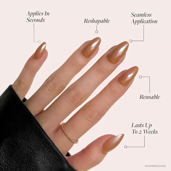 Glamnetic Press On Nails - Bubble Gum Glaze | Short Almond Pink French Tip Nails with a Glaze Finish | 15 Sizes - 30 Nail Kit with Glue