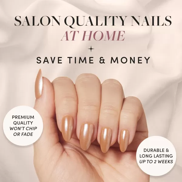 Glamnetic Press On Nails - Bubble Gum Glaze | Short Almond Pink French Tip Nails with a Glaze Finish | 15 Sizes - 30 Nail Kit with Glue