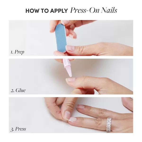 Glamnetic Press On Nails - Bubble Gum Glaze | Short Almond Pink French Tip Nails with a Glaze Finish | 15 Sizes - 30 Nail Kit with Glue
