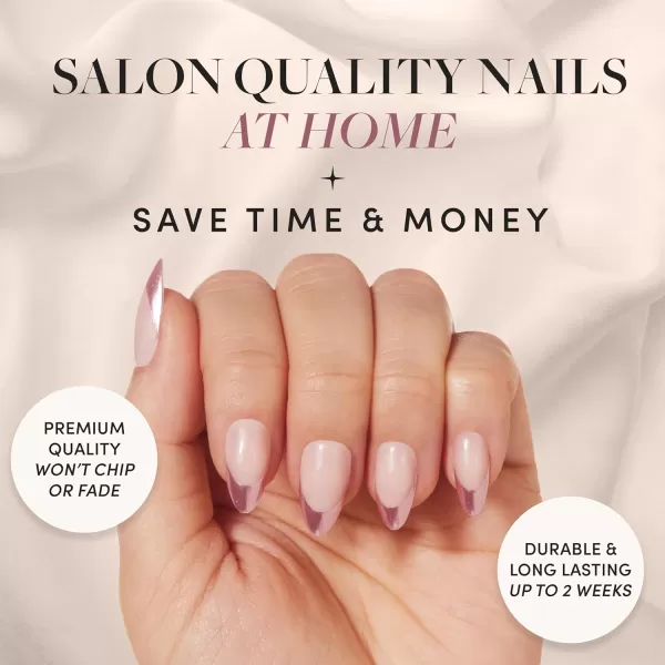 Glamnetic Press On Nails - Bubble Gum Glaze | Short Almond Pink French Tip Nails with a Glaze Finish | 15 Sizes - 30 Nail Kit with Glue