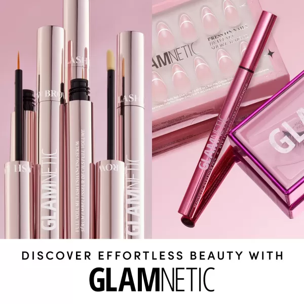 Glamnetic Press On Nails - Bubble Gum Glaze | Short Almond Pink French Tip Nails with a Glaze Finish | 15 Sizes - 30 Nail Kit with Glue
