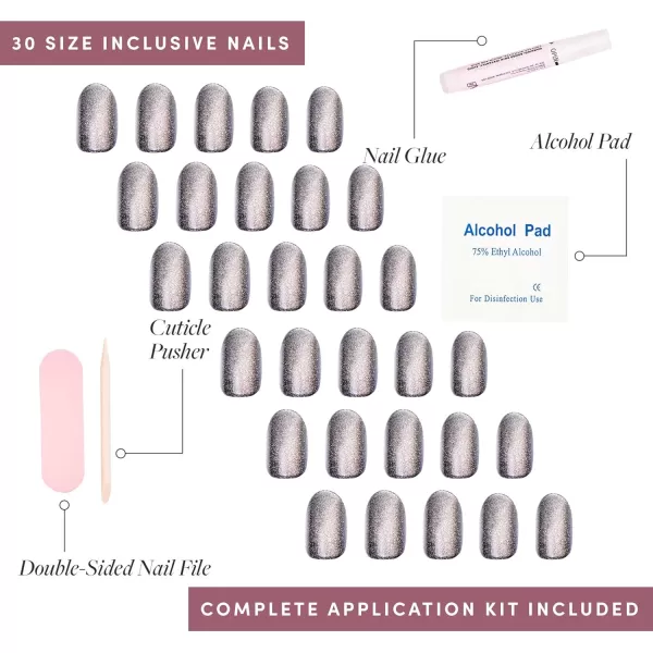 Glamnetic Press On Nails - Bubble Gum Glaze | Short Almond Pink French Tip Nails with a Glaze Finish | 15 Sizes - 30 Nail Kit with Glue