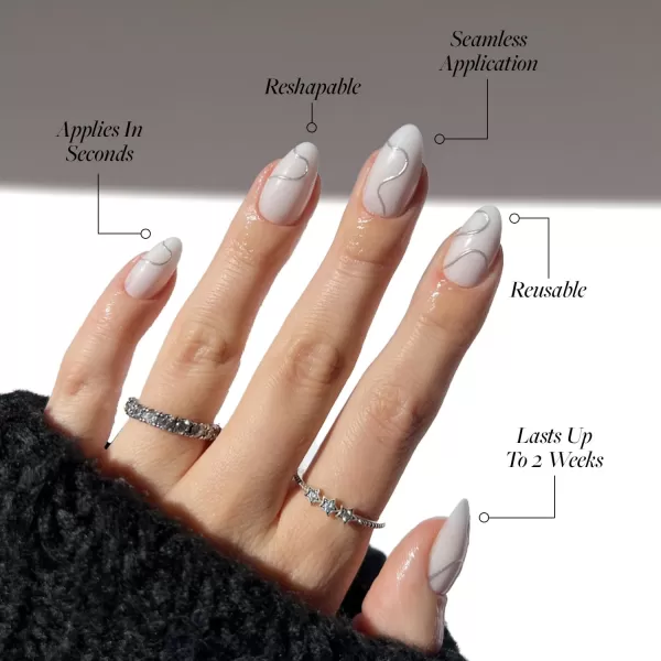 Glamnetic Press On Nails - Bubble Gum Glaze | Short Almond Pink French Tip Nails with a Glaze Finish | 15 Sizes - 30 Nail Kit with Glue