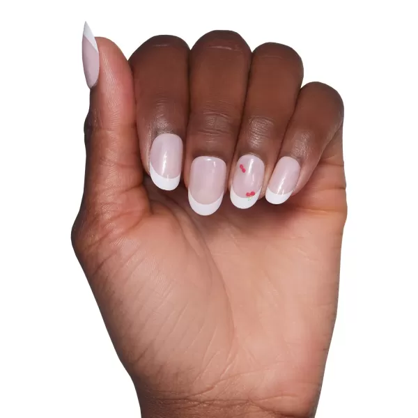 Glamnetic Press On Nails - Bubble Gum Glaze | Short Almond Pink French Tip Nails with a Glaze Finish | 15 Sizes - 30 Nail Kit with Glue