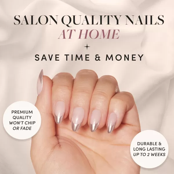 Glamnetic Press On Nails - Bubble Gum Glaze | Short Almond Pink French Tip Nails with a Glaze Finish | 15 Sizes - 30 Nail Kit with Glue