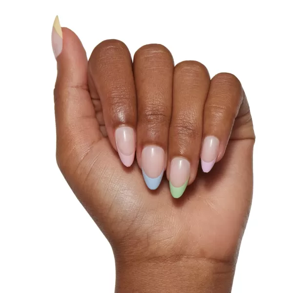 Glamnetic Press On Nails - Bubble Gum Glaze | Short Almond Pink French Tip Nails with a Glaze Finish | 15 Sizes - 30 Nail Kit with Glue