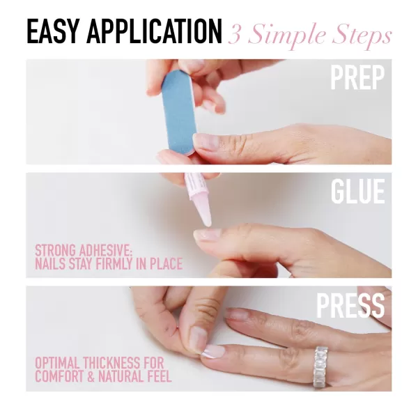 Glamnetic Press On Nails - Fairy Dust | Short Oval Beige-Pink Nails with a Mesmerizing Metallic Finish | 15 Sizes - 30 Nail Kit with Glue