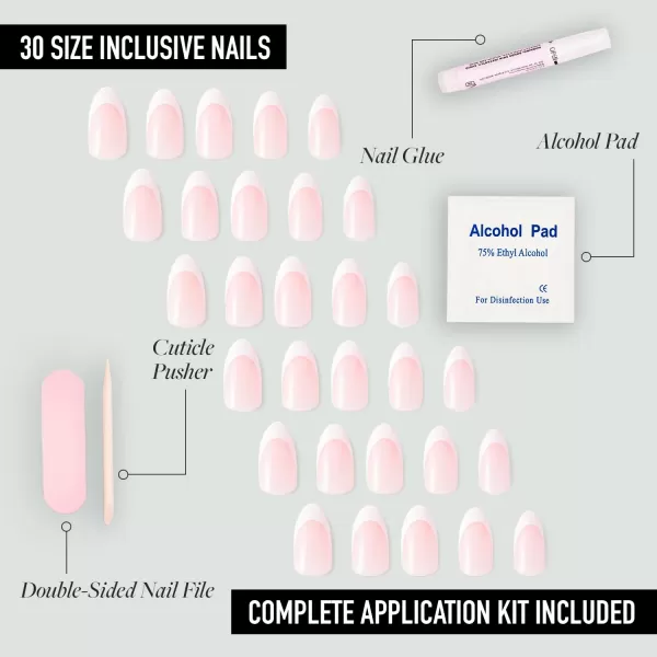 Glamnetic Press On Nails - Fairy Dust | Short Oval Beige-Pink Nails with a Mesmerizing Metallic Finish | 15 Sizes - 30 Nail Kit with Glue