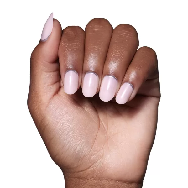 Glamnetic Press On Nails - Fairy Dust | Short Oval Beige-Pink Nails with a Mesmerizing Metallic Finish | 15 Sizes - 30 Nail Kit with Glue