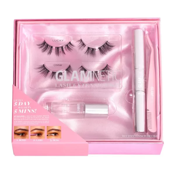 Glamnetic Lash Extension Kit | AM to PM | Professional At Home False Eyelash Extension Kit | Salon-Quality, High Volume, Faux Mink Lashes