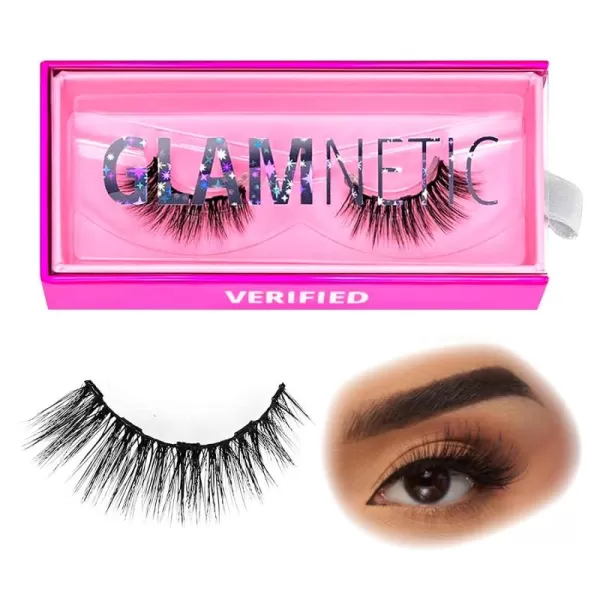 Glamnetic Magnetic Eyelashes - VIP | Long Magnetic Lashes, 60 Wears Reusable High Volume Faux Mink Lashes, Dramatic, Round - 1 Pair