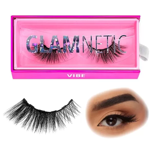 Glamnetic Magnetic Eyelashes - VIP | Long Magnetic Lashes, 60 Wears Reusable High Volume Faux Mink Lashes, Dramatic, Round - 1 Pair