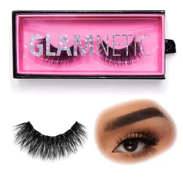 Glamnetic Magnetic Eyelashes - VIP | Long Magnetic Lashes, 60 Wears Reusable High Volume Faux Mink Lashes, Dramatic, Round - 1 Pair