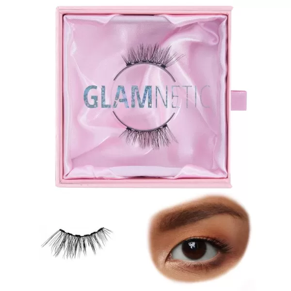 Glamnetic Magnetic Half Lashes - Princess | Natural Looking Half Lash Set, Short Cat Eye Flared, 6-Magnet Band, Reusable Eyelashes Small Eyes, Up to 60 Wears - 1 Pair