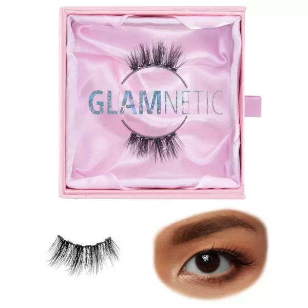 Glamnetic Magnetic Half Lashes - Princess | Natural Looking Half Lash Set, Short Cat Eye Flared, 6-Magnet Band, Reusable Eyelashes Small Eyes, Up to 60 Wears - 1 Pair