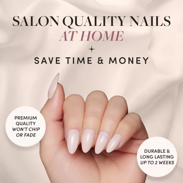 Glamnetic Press On Nails - Think Pink Solid Opaque Light Pastel Pink Short Oval False Nails, Reusable Stick On Fake Nails with Glue | Salon Quality | 15 Sizes - 30 Nail Kit