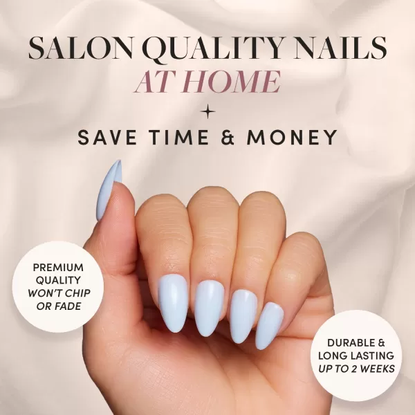 Glamnetic Press On Nails - Think Pink Solid Opaque Light Pastel Pink Short Oval False Nails, Reusable Stick On Fake Nails with Glue | Salon Quality | 15 Sizes - 30 Nail Kit