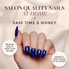 imageGlamnetic Press On Nails  Cloud 9  Jelly UV Finish Medium Pointed Almond Shape Reusable Pink Nail Kit in 15 Sizes SemiTransparent  30 Nail Kit with GlueMidnight Blue
