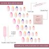 imageGlamnetic Press On Nails  Cloud 9  Jelly UV Finish Medium Pointed Almond Shape Reusable Pink Nail Kit in 15 Sizes SemiTransparent  30 Nail Kit with GlueSprinkles